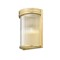 Z-Lite Carnaby Wall Sconce, 2-Light, 8 In.W x 4.75 In.L x 12 In.H, Modern Gold/Clear Ribbed 7504-2S-MGLD - alternate 6